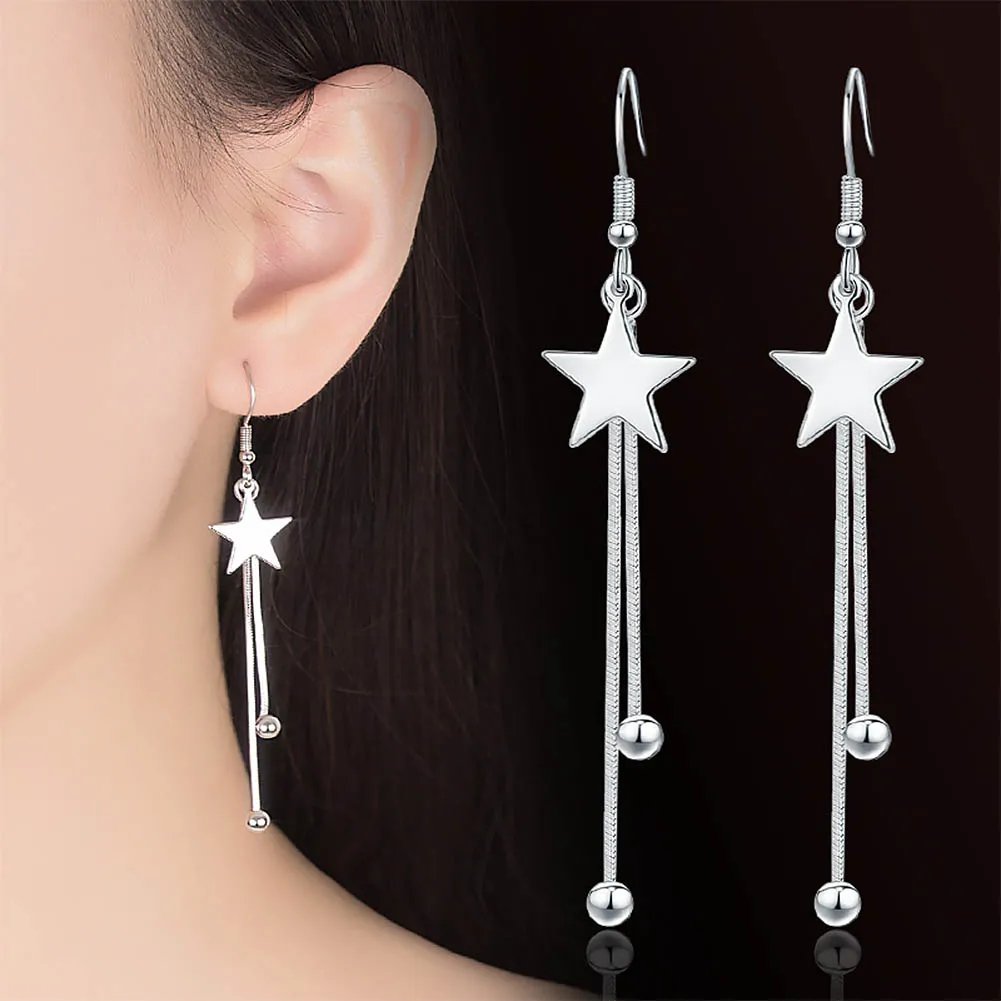 Fashion Women Earrings Unique Silvery Lucky Star Dangle Earring Snake