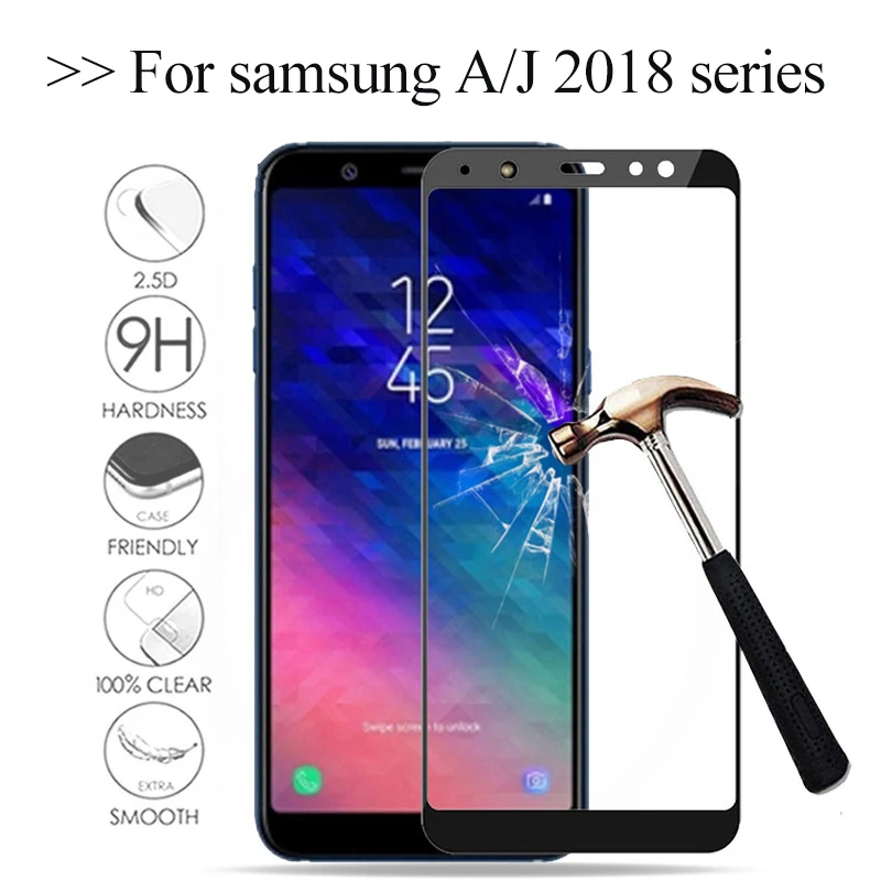 

Protective Glass on the For Samsung Galaxy J4 J6 A6 A8 Plus A5 A7 J7 J8 2018 tempered Glas Tremp A750 A730F Samsun Sumsung Galax