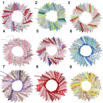 

10m Bunting Colourful Triangles Flags Paper Garland Wedding Banner Photo Booth Props Happy Birthday Party Decoration Supplies 4