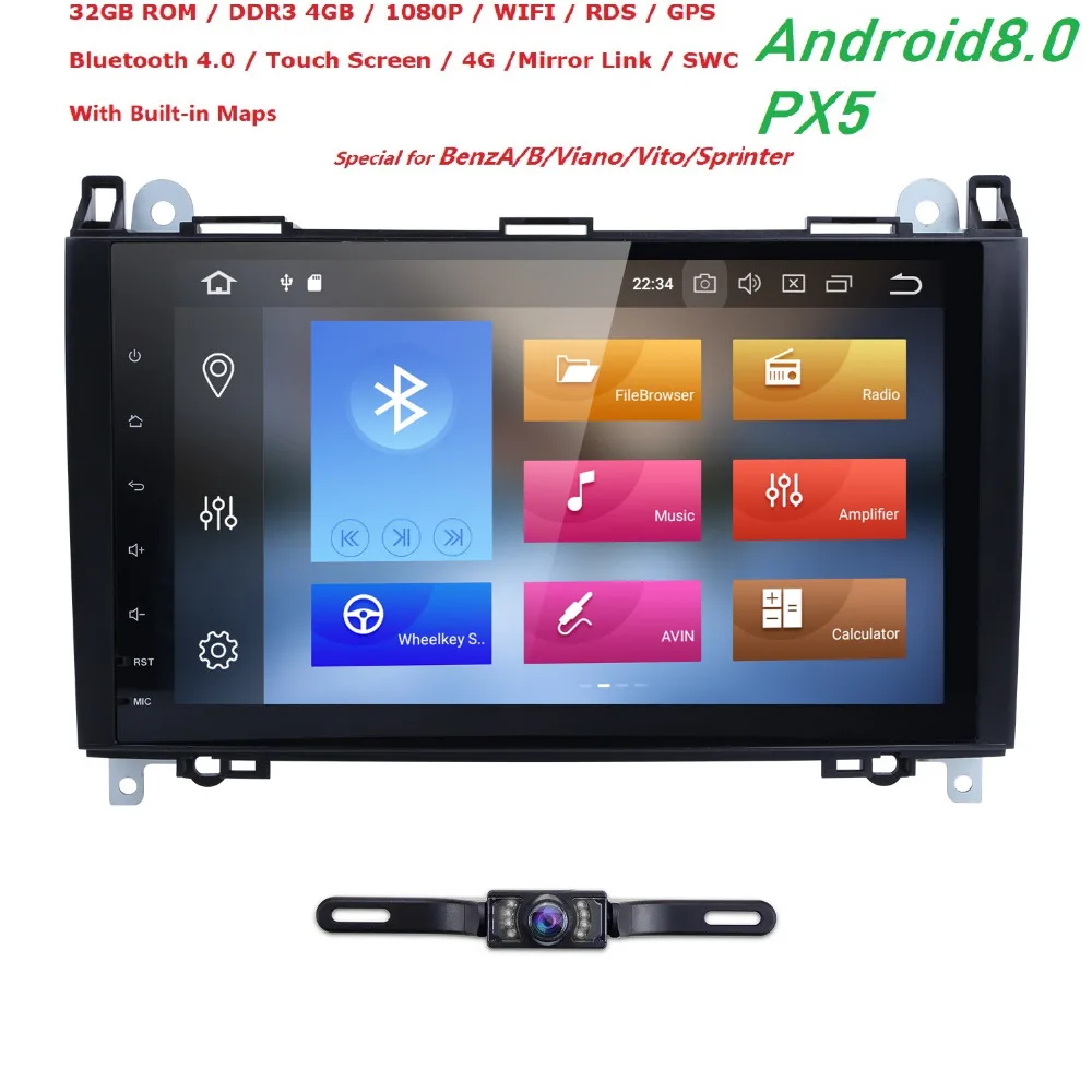 

9"Autoradio 2 din Android 8.0 Car Multimedia for Mercedes Benz sprinter Vito W639 Viano B200 W169 W245 W209 W906 Stereo 4GB Wifi