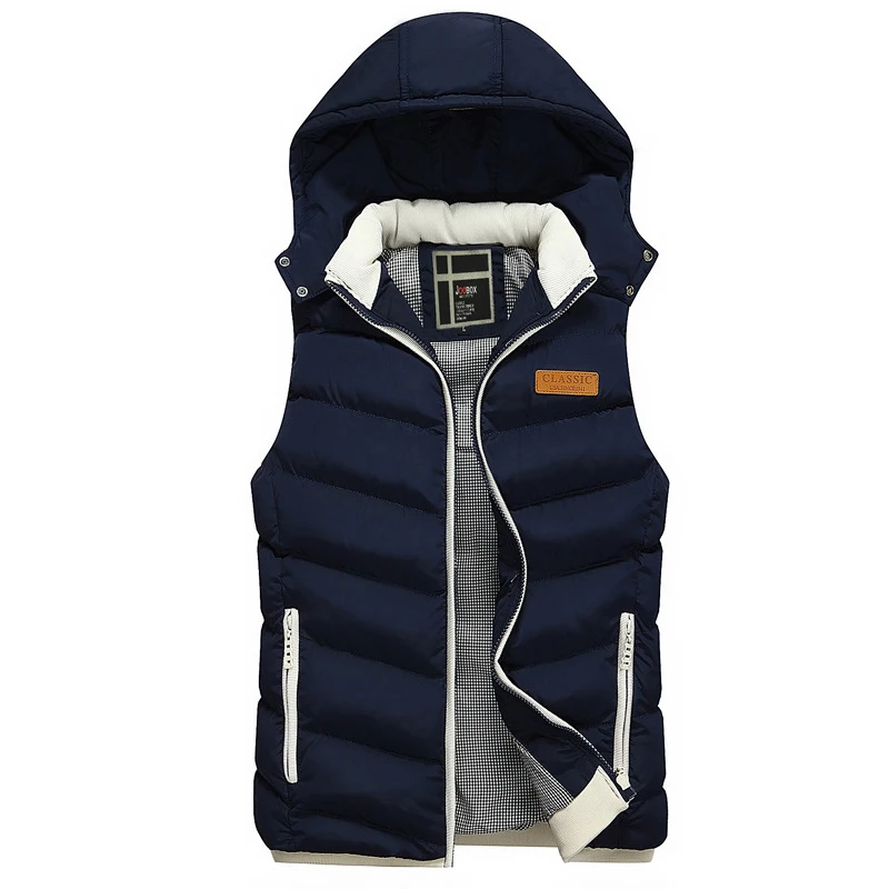 

Hot Sell New Fashion Men'S Vest Winter Men Brand Hooded Vest Male Fashion Cotton-Padded Waistcoat Jacket And Coat Warm Vest
