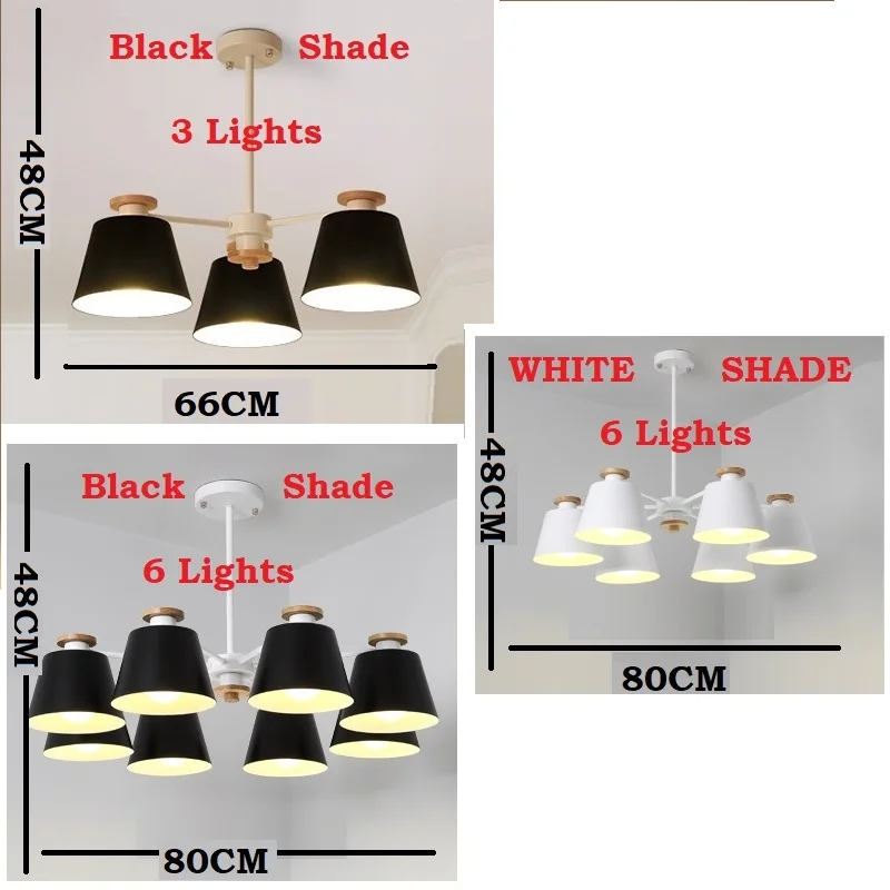 Скандинавская люстра E27 с железным абажуром для гостиной подвесное освещение светильники Lam paras деревянная люстра
