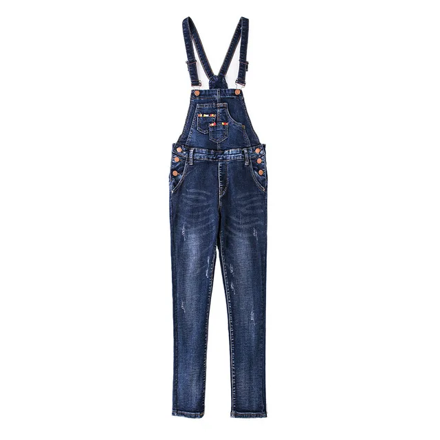 Summer new European and American women's clothing, hand-cut high waist jeans, versatile feet, nine pants, age-old bib Summer new European and American women's clothing, hand-cut high waist jeans, versatile feet, nine pants, age-old bib