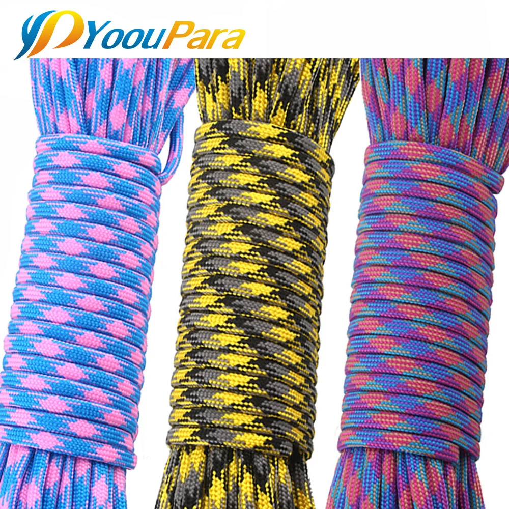 Паракорд YoouPara 4 мм 550 25 футов * 20 шт. 7 подставок парашютный шнур веревка для