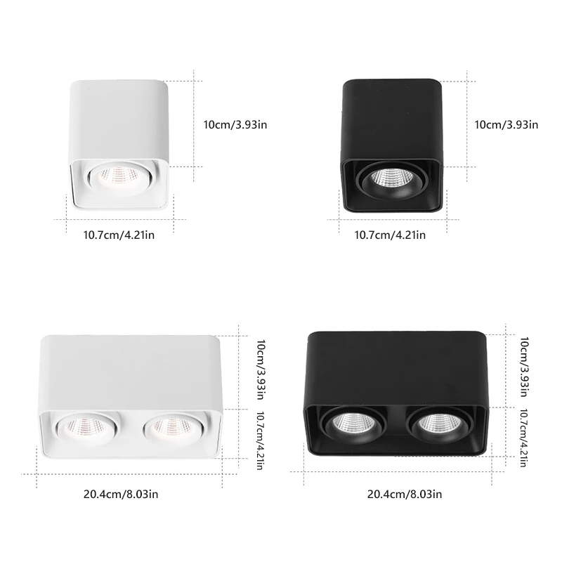 Levou as Luzes do Tecto Iluminação para Casa Luz de Teto Duplo Cabeça Lâmpadas Led Rotativa Gu10 Montagem Lâmpada Decorações 7w 14w 12 7W 14W LEVOU As Luzes Do Tecto