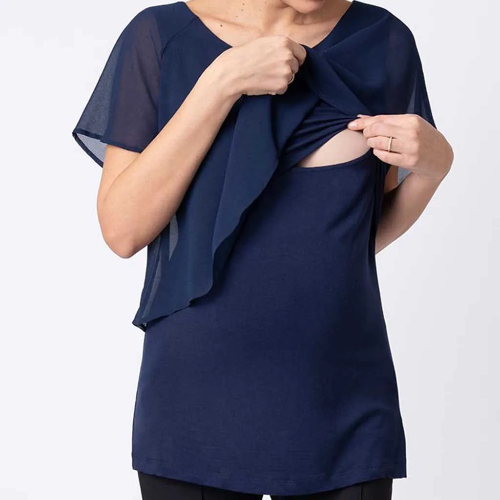 Maternity Clothes Women's Maternity Nursing Short Sleeve Tops Solid Breastfeeding T-Shirt Ropa Embarazada Pregnant Clothes 2019 Maternity Clothes Women's Maternity Nursing Short Sleeve Tops Solid Breastfeeding T-Shirt Ropa Embarazada Pregnant Clothes 2019
