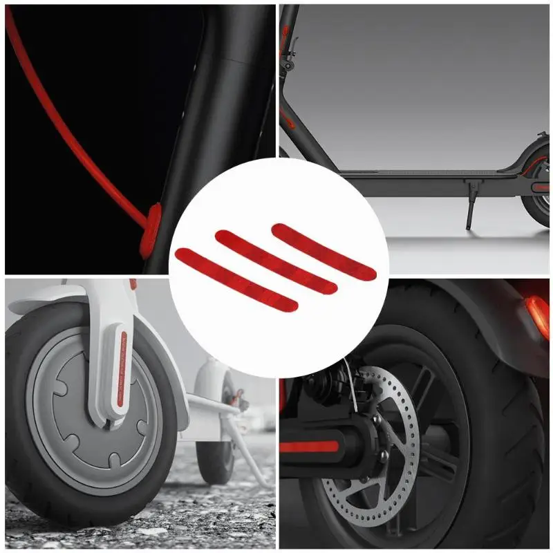 Perfect 3pcs Electric Scooter Night Safety Strip Reflectors for Ninebot Es2 Es3 Es4 Scooter Reflect Light Tags Paster Scooter Accessorie 5