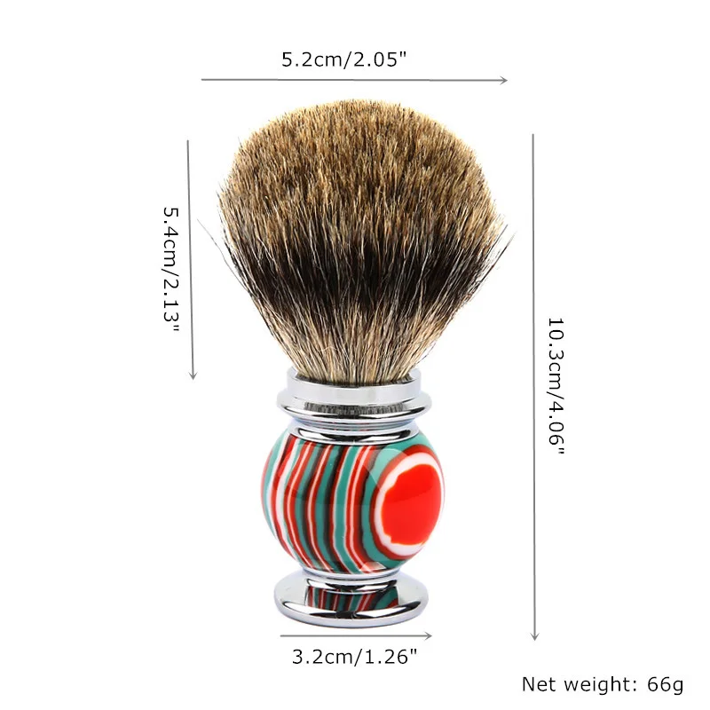 New Badger Hair Shaving Brush Zinc Alloy Resin Candy Color Beard Brushes