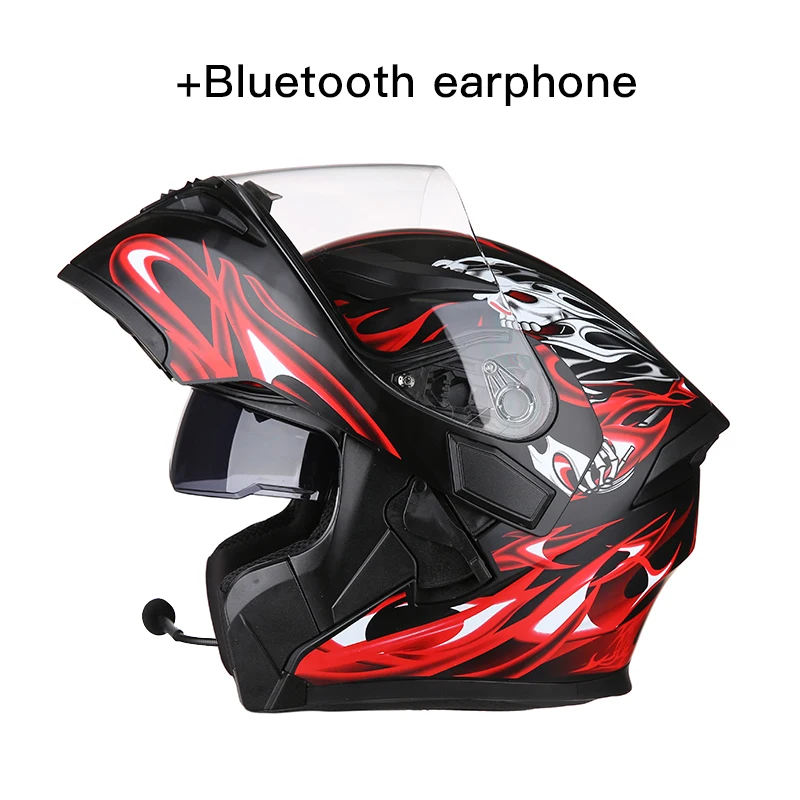 DOT флип мотоциклетный шлем Tourbike шлем модульный шлем двойной козырек система полный шлем с подсветкой и Bluetooth - Цвет: 3