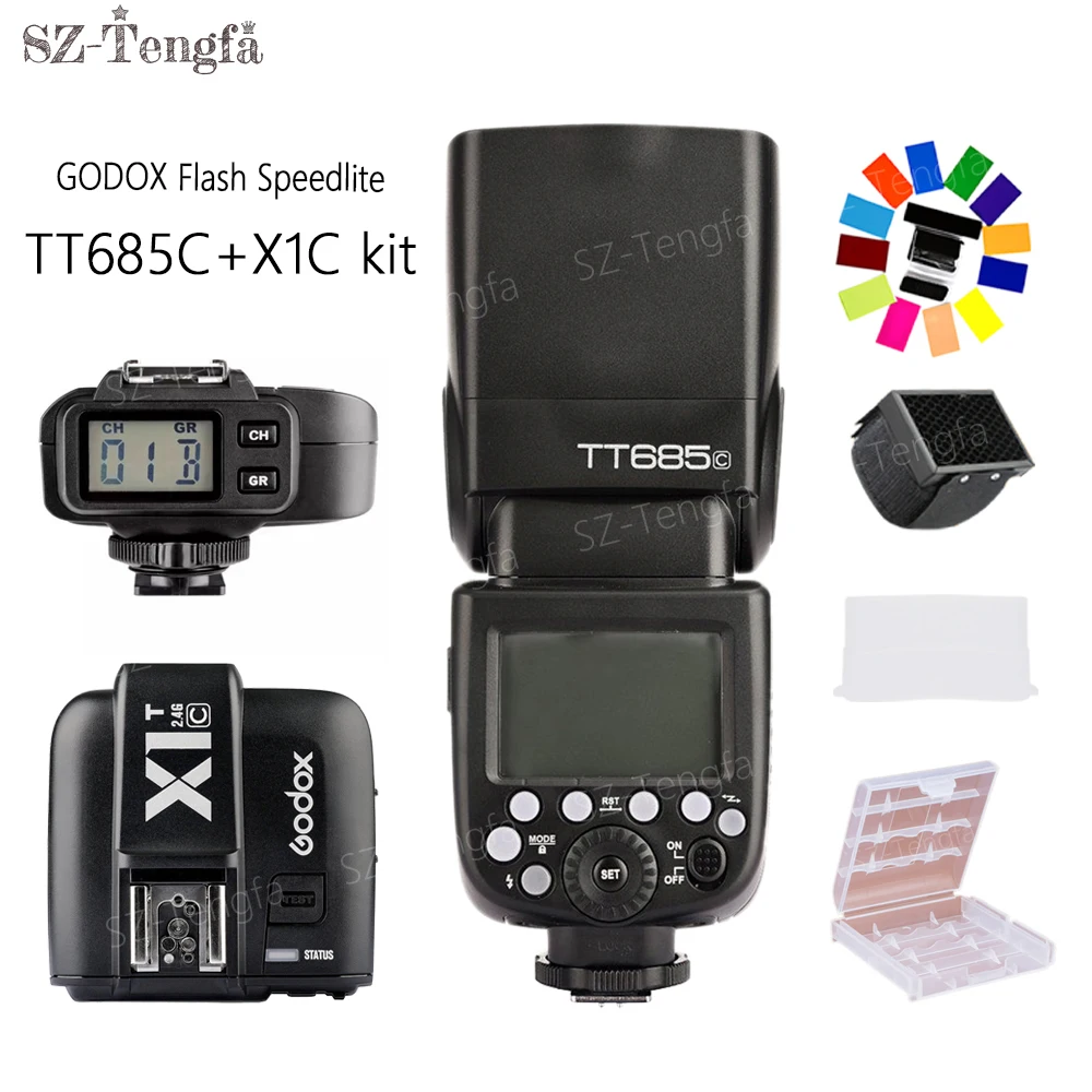 Godox Tt685c 2.4g Hss Ettl Ii Flash + X1 Ttl Transmitter & Receiver