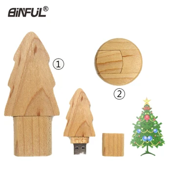 

USB flash drive personality Christmas tree pendrive Wood creative pen drive 4G 8G 16G 32G 64G gift u disk USB2.0 flash drive