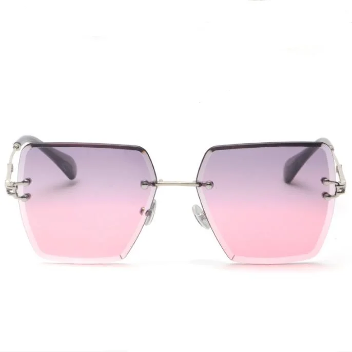 COOLSIR, квадратные солнцезащитные очки без оправы, женские,, металл, высокое качество, дизайнерские, разноцветные, солнцезащитные очки для женщин, подарок, uv400