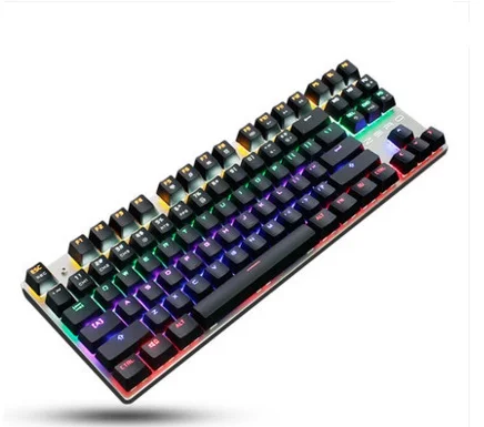 Best Offers Metoo XIAOGANGPAO   87 KEY  blue switches Computer  Gaming Mechanical Keyboard For PC Desktop Russian sticker