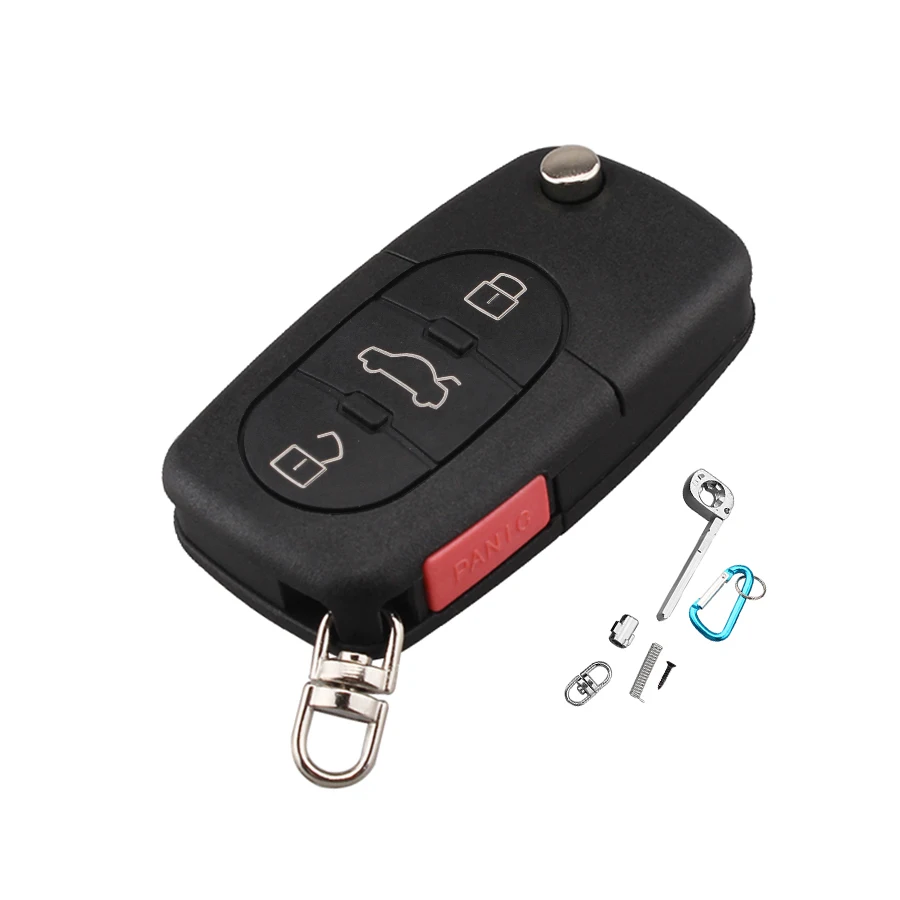 

GORBIN 3 Buttons Folding Flip Car Remote Key Shell & Blade HAA For Audi A2 A3 A4 A6 A8 TT CR2032 Fob Blank Case
