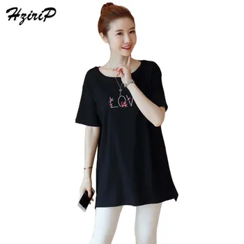 

HziriP New Arrival Maternity Tees Pregnancy Clothes 2018 Summer Casual Loose Women Tops Printing Cotton Short Sleeve T-shirts