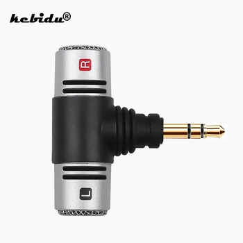 

kebidu Metal Digital Mini 3.5mm Jack Professional Recording Microphone dual MIC Stereo Condenser Voice Microphone for Recorder