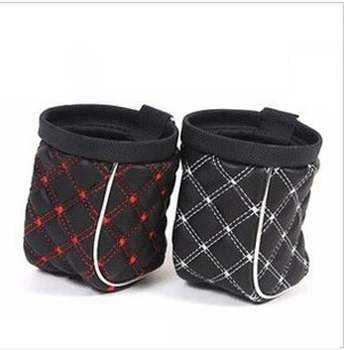 

leather Red wine outlet sundry barrel finishing storage bag hanging bags of car mobile phone holder bag