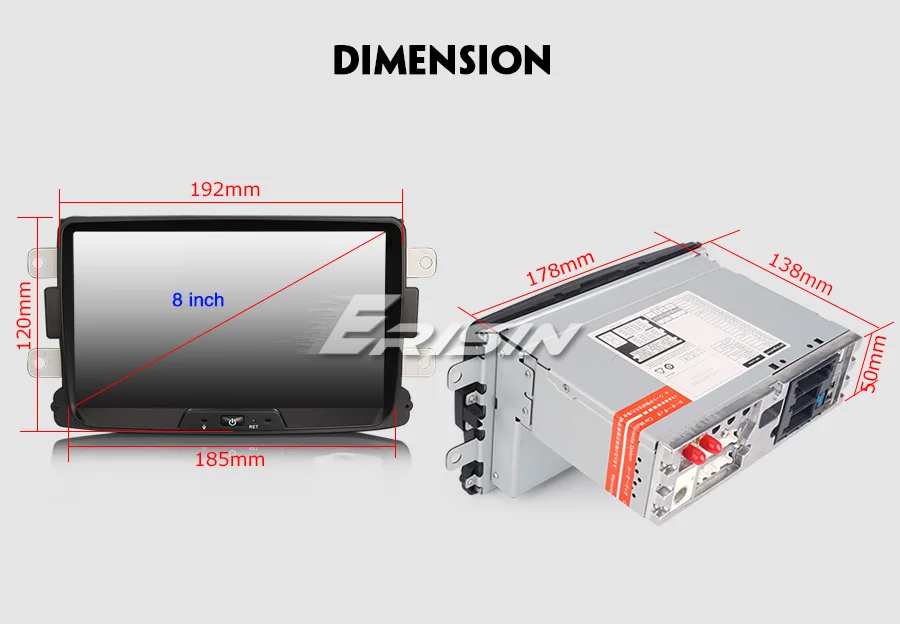 Flash Deal Erisin ES7929D 8" Android 9.0 Car GPS Sat Nav DAB+ DVR for Renault Dacia Duster Logan Sandero Dokker 20