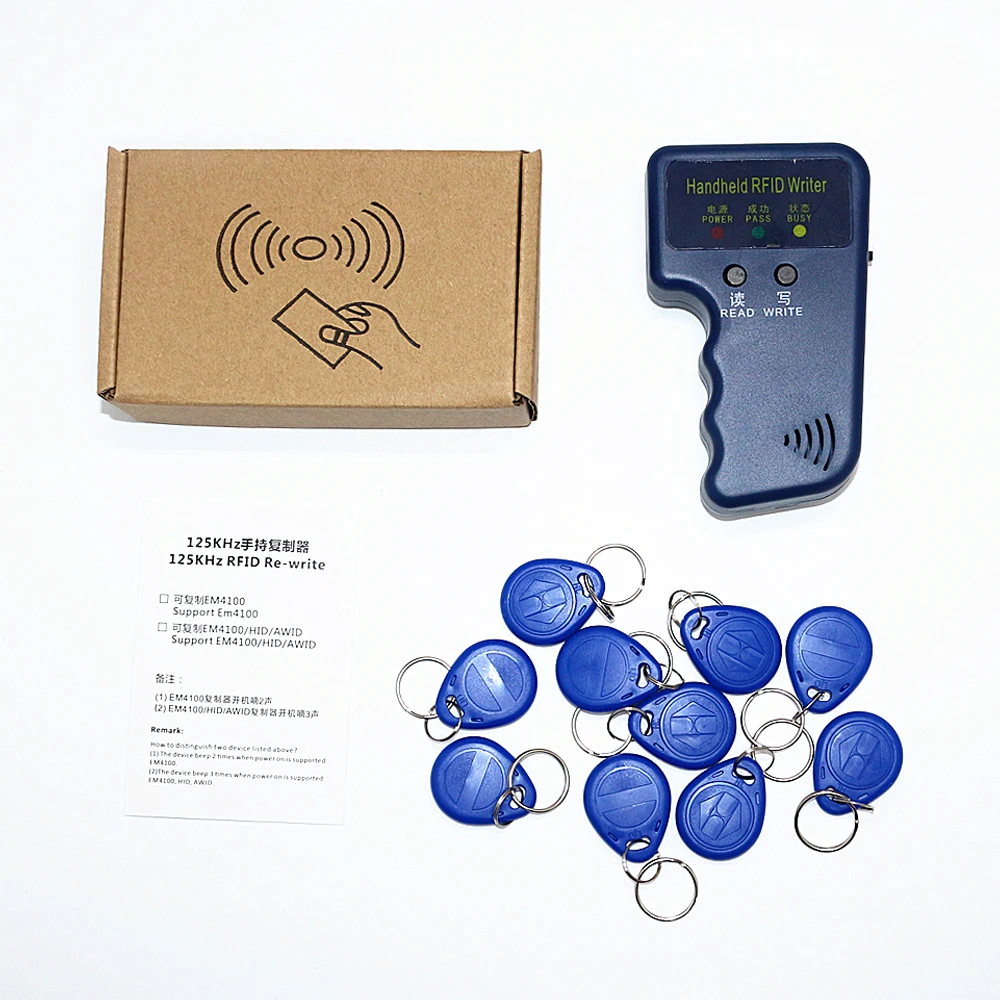 

Handheld Time and Attendance Punch 125KHz RFID ID Card Copier Writer Duplicator Programmer Reader Code Writable EM4305 ID Keyfob