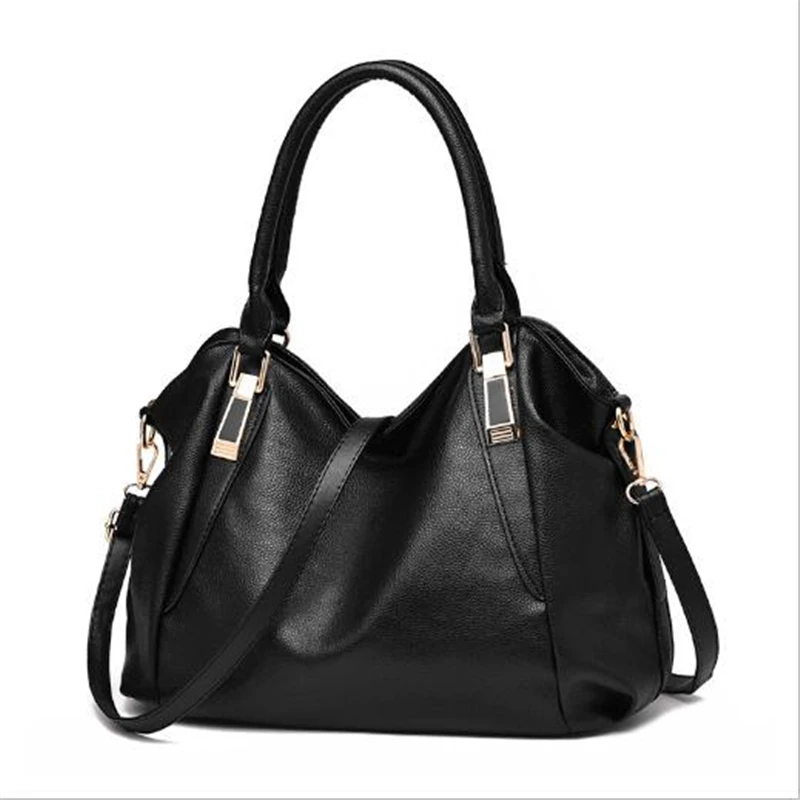 2017 New Large Women Leather Tote bags Girls Shoulder Shopping bag Ladies Fashion Handbag Femme Sac A Main Black Brown Red White