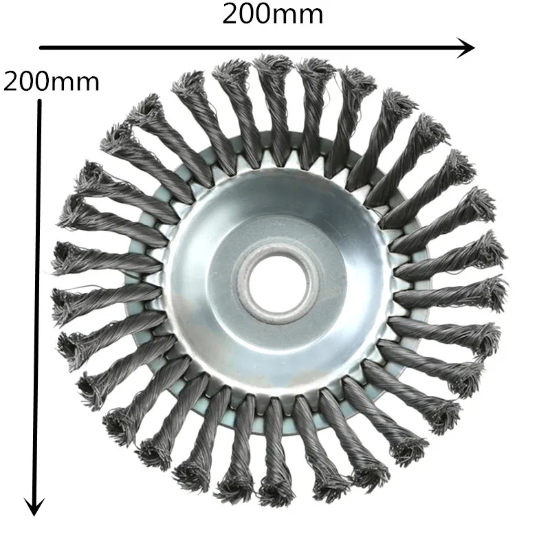Зубчатая щетка для чистки сорняков, Полировочная витая садовая миска тип, поворотный стальной провод замена, практичные аксессуары триммер резак - Цвет: 200mm