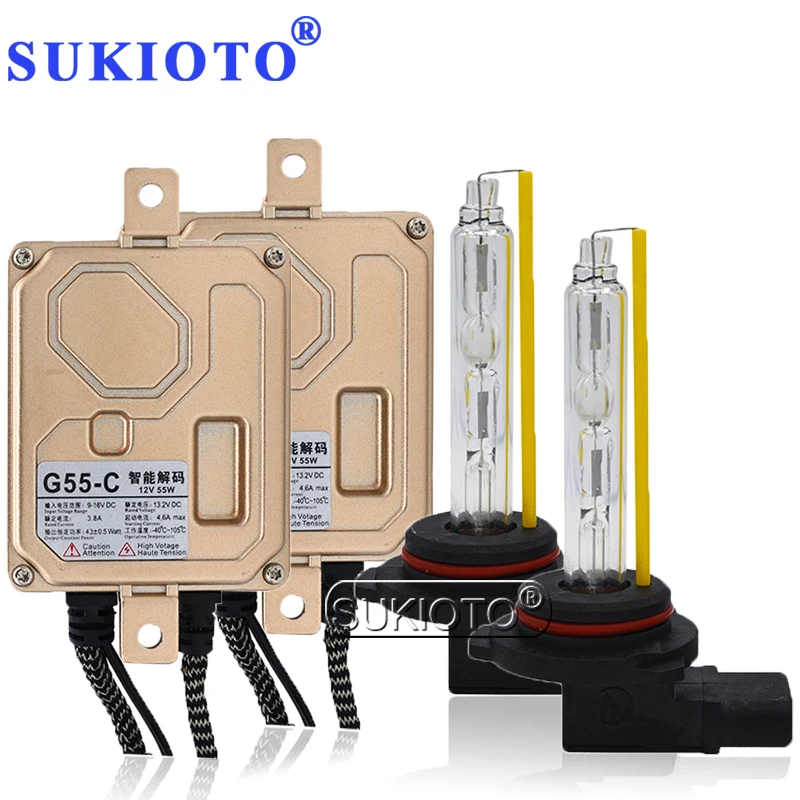 SUKIOTO Top Quality 55W Ballast CANBUS Kit hir2 xenon H7 9012 bixenon Car HID headlight kit digital car styling xenon Ballast