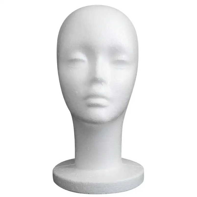 

Female Model Head Female Styrofoam Mannequin Manikin Head Model Foam Wig Hair Glasses Display female model head Drop Shipping