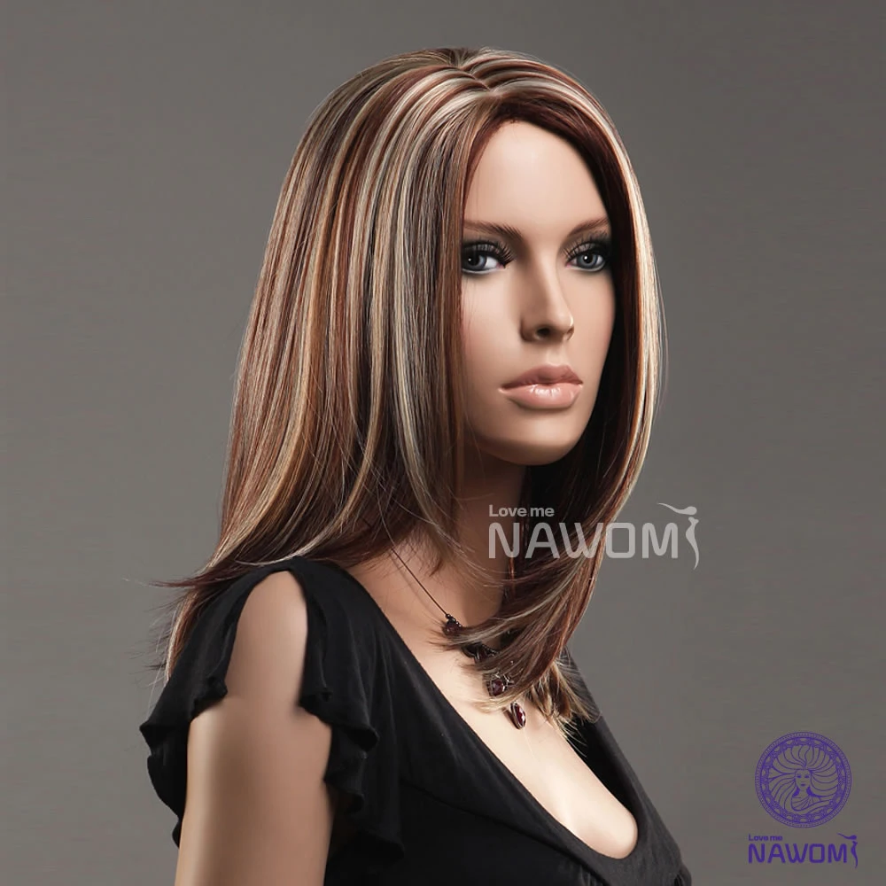 Free Shipping 19 Straight Brown And Blond Mixed Color Highlights