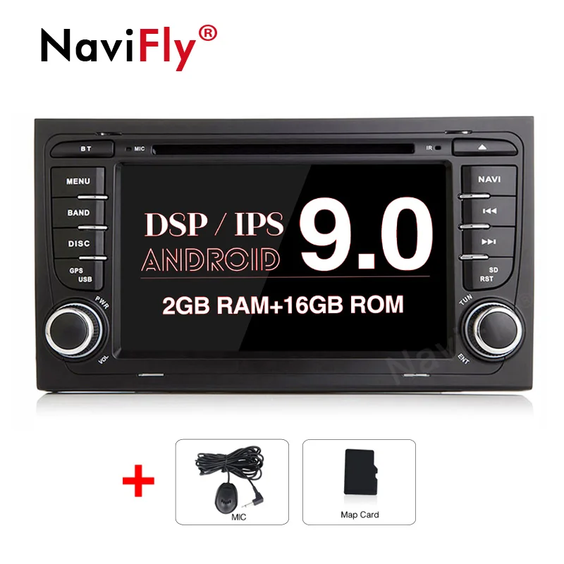 Android9.0 автомобильный мультимедийный плеер навигация gps DVD для Audi A4 S4 RS4 2002-2008 с DSP ips экран wifi BT carplay navi - Цвет: Standard model