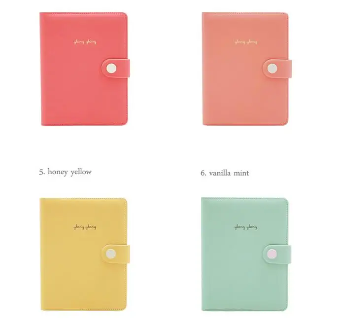 

2017 Pure Color Planner Portable Diary Book With Button Weekly Daily Plan Book 175P Korean Fashion Stationery