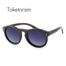 Toketorism Handgefertigten holz sonnenbrille polarisierte klassische runde sonnenbrille vintage für männer und frauen 6103
