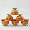 8pcs/Set Alloy Metal Tibetan Supply Buddhist 6cm Hand Painted Craft Eight Auspicious Symbol Sacrifice Cleaned Bowel/Cups Sets 2