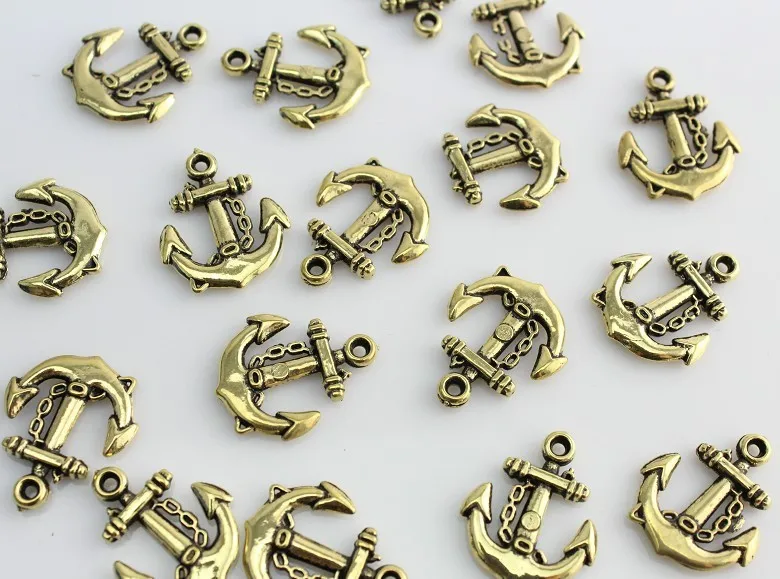 1200pcs plastic w/ brass plating Antique Bronze tone Anchor Charms Decoden Cabochons Pendants 20x18mm D25