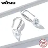 WOSTU-pendientes de gota de circonita de cristal para mujer, Plata de Ley 925 100% para mujer, boda 2022, regalo de joyería de boda FNE212 ► Foto 1/6