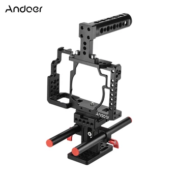 

Andoer Aluminum Alloy Camera Cage + Top Handle + Rod Baseplate Kit Video Making Stabilizer System for Sony A7/ A7R/ A7S Camera