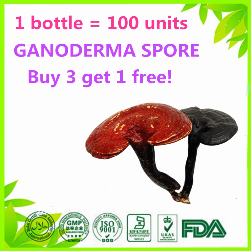 

1 bottle = 100 units GANODERMA LUCIDUM LINGZHI REISHI SPORE (Buy 3 get 1 free)