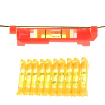 

ANENG 10 Pcs Plastic Pen Level Photo Frame Line Level Mini Bubble Spirit Level Red/Yellow