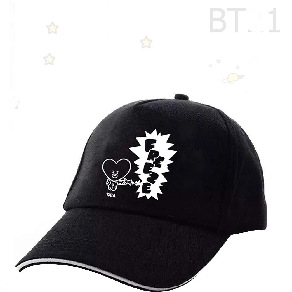 

New Kpop Baseball Cap Adjustable pink black white cotton hat Universe star style 100% handmad