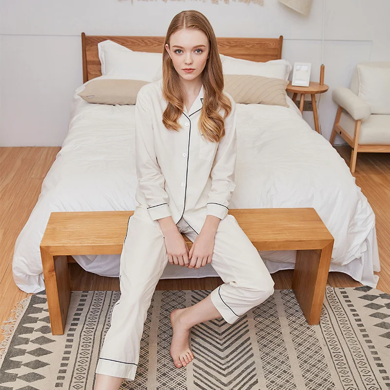 YEATION Women Housecoat Long Sleeve Sleepwear Pajamas Suit Female Sleep Two Piece Set 