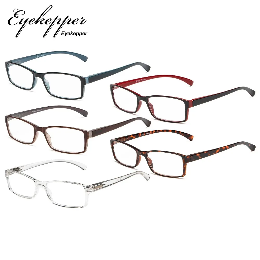 

R178- Mix Eyekepper 5 Pairs Rectangular Reading Glasses Comfort Readers Women Men