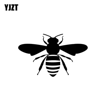 

YJZT 16.5CM*10.2CM Honey Bee Decal Vinyl Car Sticker Apiarist Beekeeper Black/Silver C19-0016