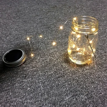 

3pcs Colorful LED String Wire Lamp Solar Powered For Mason Jar Lid Insert Light Christmas Garden Wedding Decor LED Fairy Light