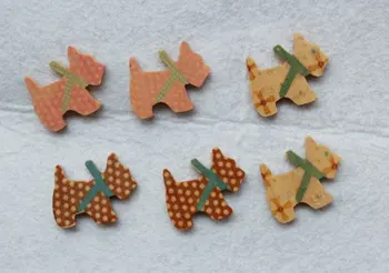 

300pcs Lovely Dog Wooden Accessory Pendants Cabochon Charm beads (21x25mm) scottie dogs scotland polka dots