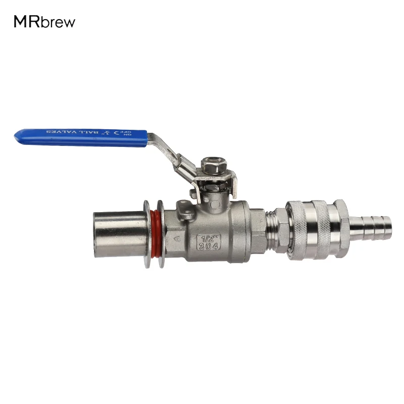 Stainless Steel Home brewing Weldless Kettle Valve Kit, 1/2"NPT with