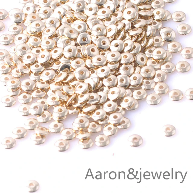 Loose Beads Gold Silver Spacer  Color Silver Gold Spacer Beads - Plated  Gold Color - Aliexpress