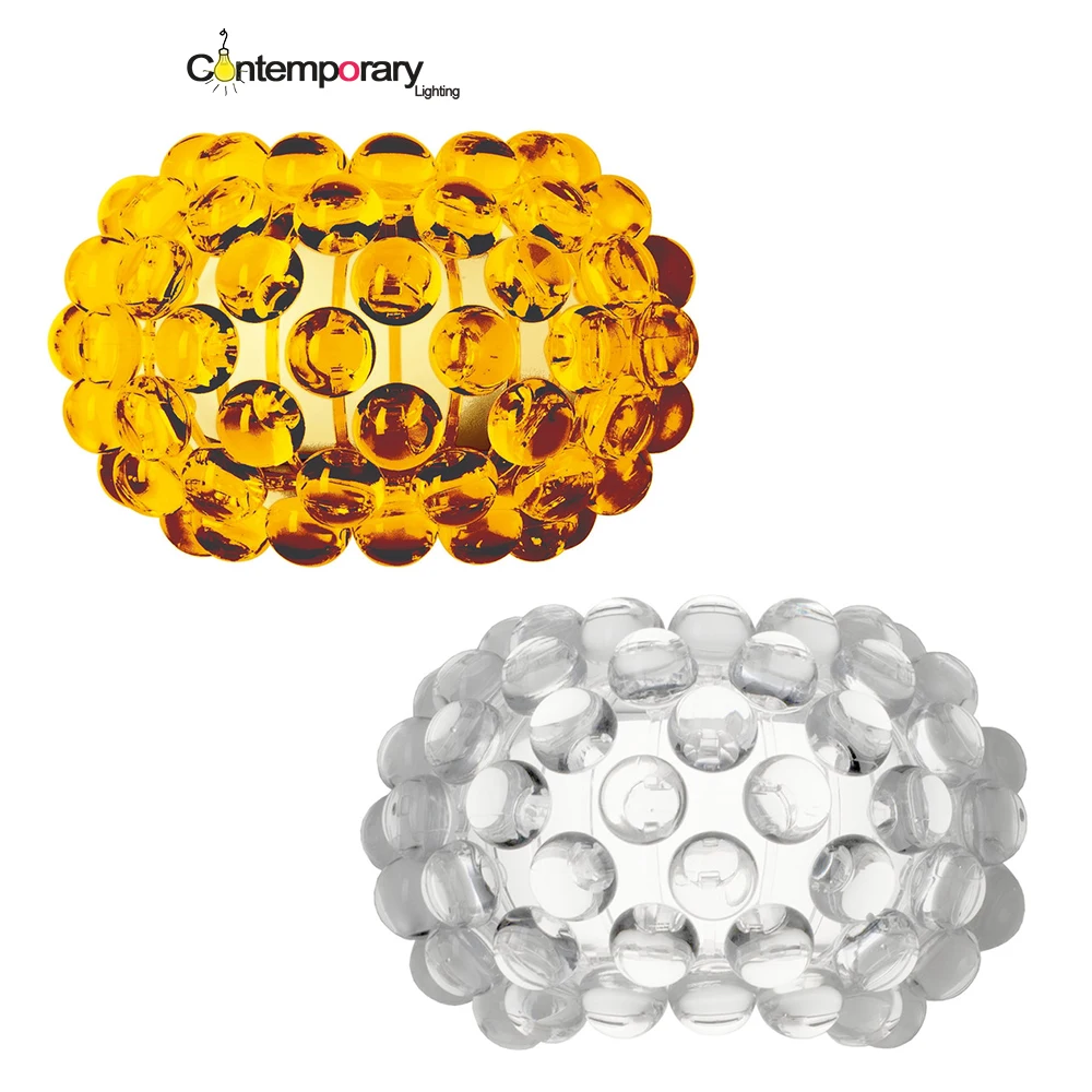 

E27 110V-220V Style Transparent or gold yellow Replicas Modern Led Wall Lamp Acrylic Ball Lampshade Sconce Bedroom Home Decor