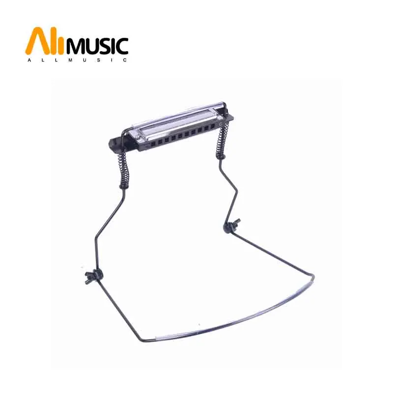 

10 Holes 24Holes Harmonica Neck Holder Mouth Organ Stand Harmonica Harp Rack Metal Black