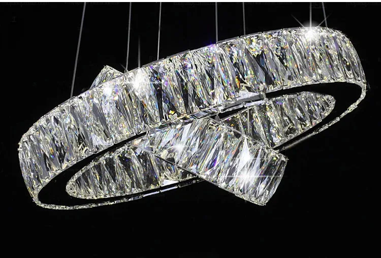 

Phube Lighting LED Ring Chandelier Light Modern Crystal Lustre Chandelier Light Mounted 5.5cm K9 Crystal + Free Shipping!