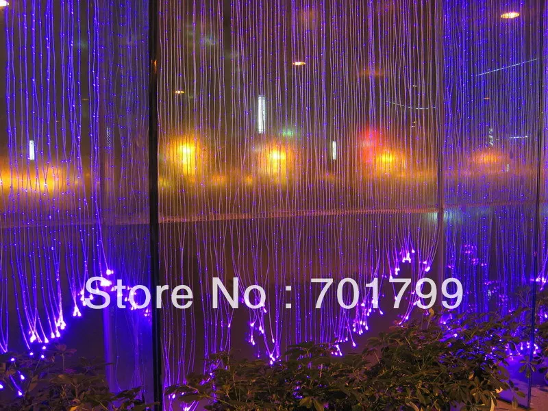 3*1.0mm(500m/roll)Side glow sparkle fiber optic waterfall curtain;in clear PVC cover