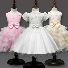 2016 Lace Promotion Dress Summer High-grade Wedding Dresses Children Embroidered Party Dresse Bridesmaid Kids Clothes 100-140cm